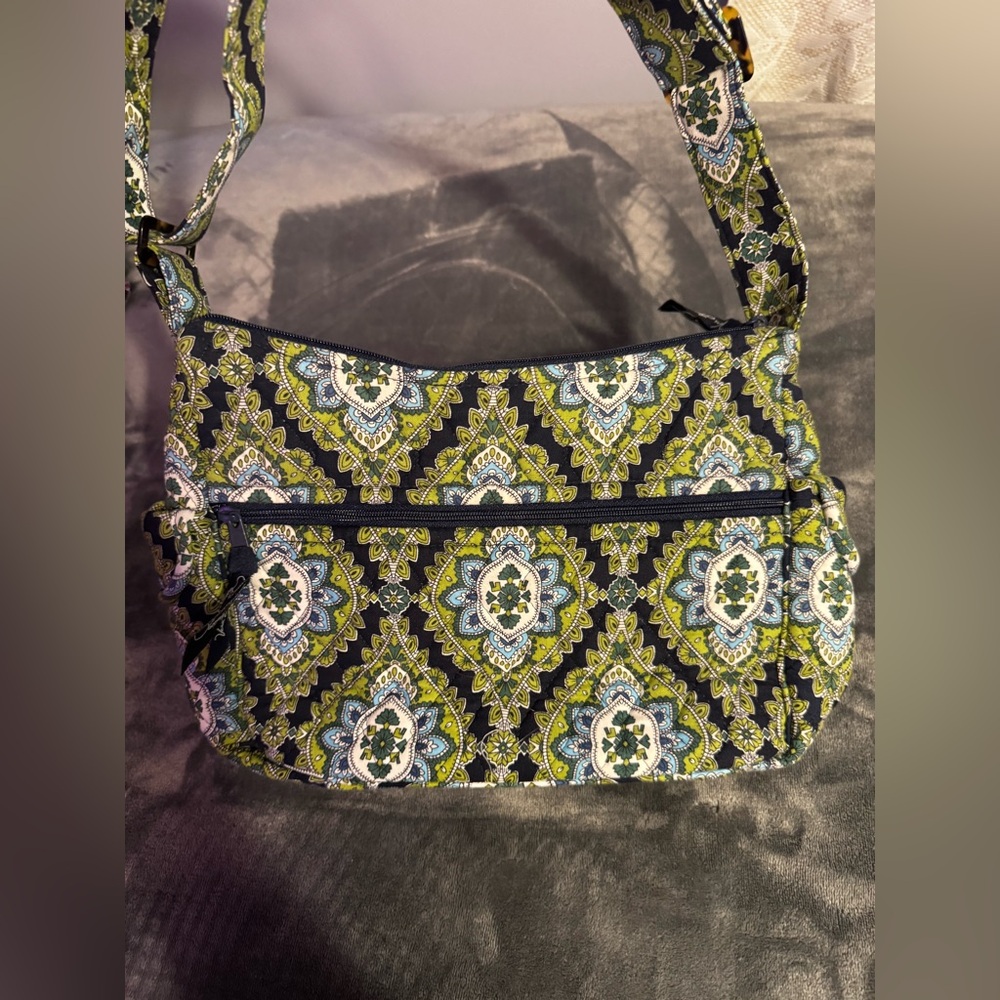 Vera Bradley Crossbody Shoulder Purse Cambridge Green Blue  Adjustable Strap
